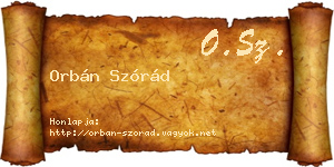 Orbán Szórád névjegykártya